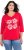 Ulla Popken Floral Graphic V-Neck Tee Lychee - Τυπωμένα T-shirts για γυναίκες - 