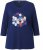 Ulla Popken Casual Mood Floral V-Neck Tee Navy - Μπλουζάκια - 