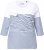 Ulla Popken Paper Boat Print 3/4 Sleeve Tee Snow White - Τυπωμένα T-shirts για γυναίκες - 