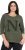 Ulla Popken Textured Lettering 3/4 Sleeve Tee Olive - Τυπωμένα T-shirts για γυναίκες - 