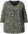 Ulla Popken Pleated Floral Print 3/4 Sleeve Tee Pond Green - Τυπωμένα T-shirts για γυναίκες - 