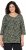 Ulla Popken Pleated Floral Print 3/4 Sleeve Tee Pond Green - Τυπωμένα T-shirts για γυναίκες - 