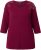 Ulla Popken Flower Epaulet 3/4 Sleeve Top Dark Cherry Red - Τυπωμένα T-shirts για γυναίκες - 