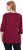 Ulla Popken Flower Epaulet 3/4 Sleeve Top Dark Cherry Red - Τυπωμένα T-shirts για γυναίκες - 