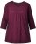 Ulla Popken Flower Print 3/4 Sleeve Tee Dark Ruby - Μπλουζάκια - 