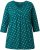 Ulla Popken Flower Print 3/4 Sleeve Tee Teal Green - Μπλουζάκια - 