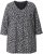 Ulla Popken Snowflake Print 3/4 Sleeve Tee Black - Μπλουζάκια - 