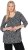 Ulla Popken Snowflake Print 3/4 Sleeve Tee Black - Μπλουζάκια - 