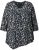 Ulla Popken Ribbon Print 3/4 Sleeve Asymmetric Tee Black - Τυπωμένα T-shirts για γυναίκες - 
