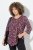 Ulla Popken Ribbon Print 3/4 Sleeve Asymmetric Tee Plum - Τυπωμένα T-shirts για γυναίκες - Γυναικεία T-shirts με Στάμπες