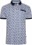 Kam Jeans 5526 AOP Diamond Jersey Polo with Contracts Collar/Cuffs Navy - Πόλο μπλουζάκια - Aνδρικά μπλουζακια πολο μεγάλα μεγέθη