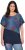 Ulla Popken Quick Drying Geometric Print Short Sleeve Tee Navy Blue - Τυπωμένα T-shirts για γυναίκες - 