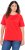 Ulla Popken TRUE Lettering Short Sleeve Tee Neon Red - Τυπωμένα T-shirts για γυναίκες - 