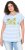 Ulla Popken Striped Short Sleeve Citrus Graphic Tee Light Blue - Τυπωμένα T-shirts για γυναίκες - 