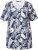 Ulla Popken Feather Print Short Sleeve V-Neck Tee Ink Blue - Τυπωμένα T-shirts για γυναίκες - 