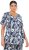 Ulla Popken Feather Print Short Sleeve V-Neck Tee Ink Blue - Τυπωμένα T-shirts για γυναίκες - 