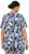 Ulla Popken Feather Print Short Sleeve V-Neck Tee Ink Blue - Τυπωμένα T-shirts για γυναίκες - 