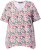Ulla Popken Half-sleeve A-line V-neck Pointed Hem Animal Pattern T-shirt Snow White - Τυπωμένα T-shirts για γυναίκες - 