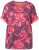 Ulla Popken Quick Drying Flower Print Short Sleeve Tee Dark Cherry - Τυπωμένα T-shirts για γυναίκες - 