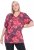 Ulla Popken Quick Drying Flower Print Short Sleeve Tee Dark Cherry - Τυπωμένα T-shirts για γυναίκες - 