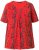 Ulla Popken Letter Print Short Sleeve Tee Red - Τυπωμένα T-shirts για γυναίκες - 
