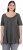 Ulla Popken Essential Front Pleat Tee Graphite Grey - Μπλουζάκια - 