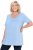 Ulla Popken Essential Front Pleat Tee Light Blue - Μπλουζάκια - 