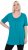 Ulla Popken Essential Front Pleat Tee Teal - Μπλουζάκια - 