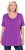 Ulla Popken Essential Front Pleat Tee Purple - Μπλουζάκια - 