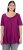 Ulla Popken Essential Front Pleat Tee Berry - Μπλουζάκια - 