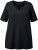 Ulla Popken Essential Notch Neck Stretch Tee Black - Μπλουζάκια - 