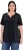 Ulla Popken Essential Notch Neck Stretch Tee Black - Μπλουζάκια - 