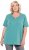 Ulla Popken Essential Notch Neck Stretch Tee Pale Green - Μπλουζάκια - 