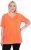 Ulla Popken Essential Notch Neck Stretch Tee Coral Pink - Μπλουζάκια - 