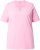 Ulla Popken Essential Notch Neck Stretch Tee Pink - Μπλουζάκια - 