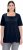 Ulla Popken Essential Square Neck Stretch Tee Navy Blue - Μπλουζάκια - 