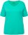 Ulla Popken Double Layer Rounded V-Neck Slim Fit Tee Turquioise Green - Μπλουζάκια - 