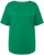 Ulla Popken Double Layer Rounded V-Neck Slim Fit Tee Green Emerald - Μπλουζάκια - 