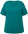 Ulla Popken Double Layer Rounded V-Neck Slim Fit Tee Dark Emerald - Μπλουζάκια - 