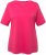 Ulla Popken Double Layer Rounded V-Neck Slim Fit Tee Dark Pink - Μπλουζάκια - 
