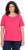 Ulla Popken Double Layer Rounded V-Neck Slim Fit Tee Dark Pink - Μπλουζάκια - 