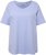 Ulla Popken Double Layer Rounded V-Neck Slim Fit Tee Pale Blue - Μπλουζάκια - 