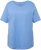 Ulla Popken Double Layer Rounded V-Neck Slim Fit Tee Cloud Blue - Μπλουζάκια - 