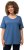 Ulla Popken Double Layer Rounded V-Neck Slim Fit Tee Denim Blue - Μπλουζάκια - 