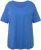 Ulla Popken Double Layer Rounded V-Neck Slim Fit Tee Blue - Μπλουζάκια - 