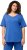 Ulla Popken Double Layer Rounded V-Neck Slim Fit Tee Blue - Μπλουζάκια - 
