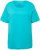 Ulla Popken Double Layer Rounded V-Neck Slim Fit Tee Deep Aqua - Μπλουζάκια - 