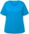 Ulla Popken Double Layer Rounded V-Neck Slim Fit Tee Sapphire Blue - Μπλουζάκια - 