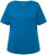 Ulla Popken Double Layer Rounded V-Neck Slim Fit Tee Medium Blue - Μπλουζάκια - 