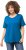 Ulla Popken Double Layer Rounded V-Neck Slim Fit Tee Medium Blue - Μπλουζάκια - 